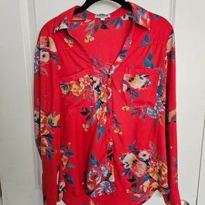 Floral Express Portofino Button Up Shirt Size M